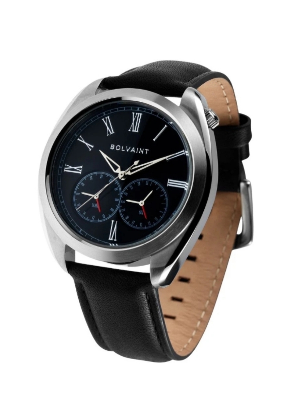 Bolvaint Aurelius Mens Watch Stainless Quartz Black Black Leather Watches